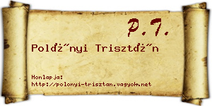 Polónyi Trisztán névjegykártya
